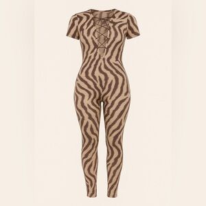 On The Prowl Printed Lace-Up Jumpsuit